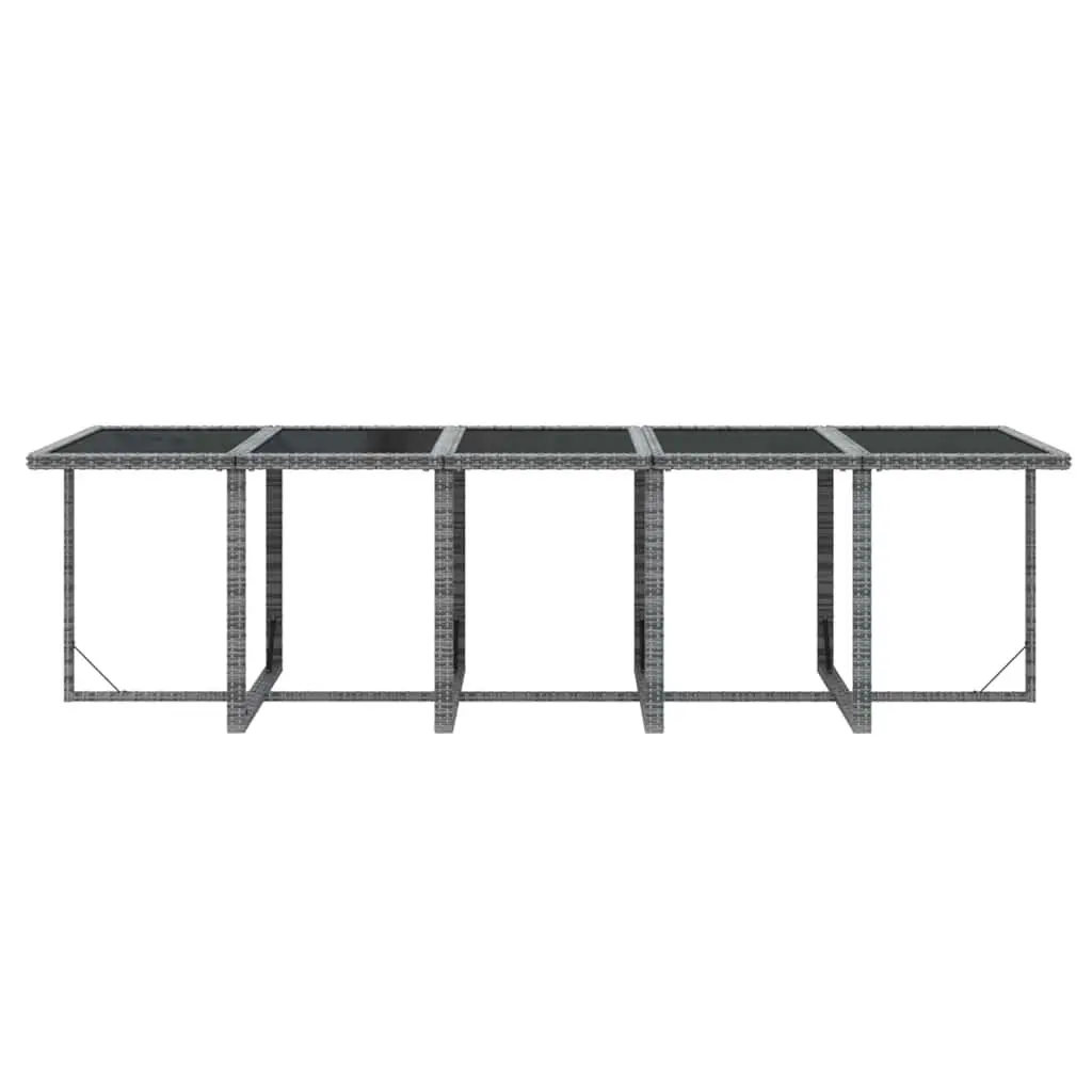15 Piece Garden Dining Set with Cushions in Grey