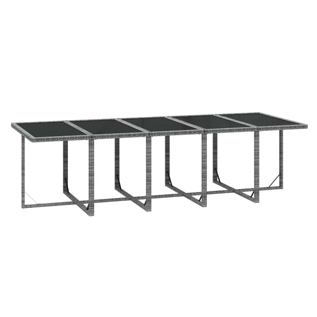 15 Piece Grey Garden Dining Set with Cushions