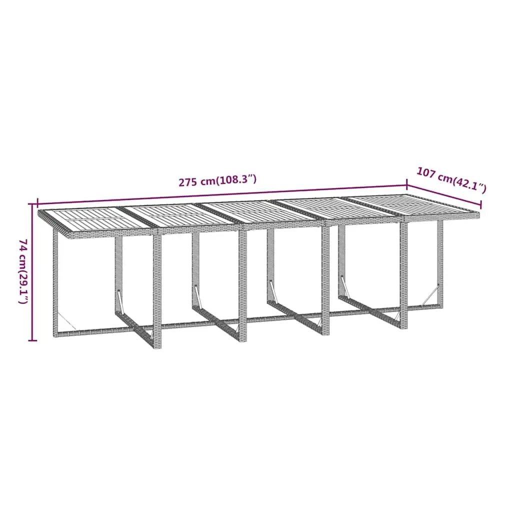 11-Piece Outdoor Dining Set with PE Rattan