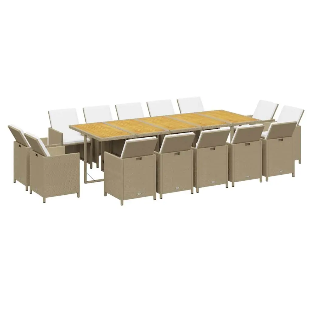 15 Piece Outdoor Dining Set with Cushions