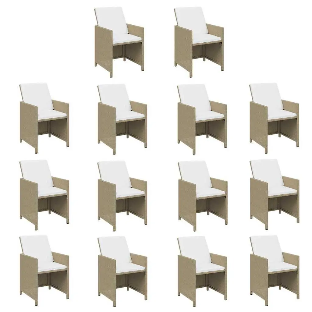 15 Piece Outdoor Dining Set with Cushions