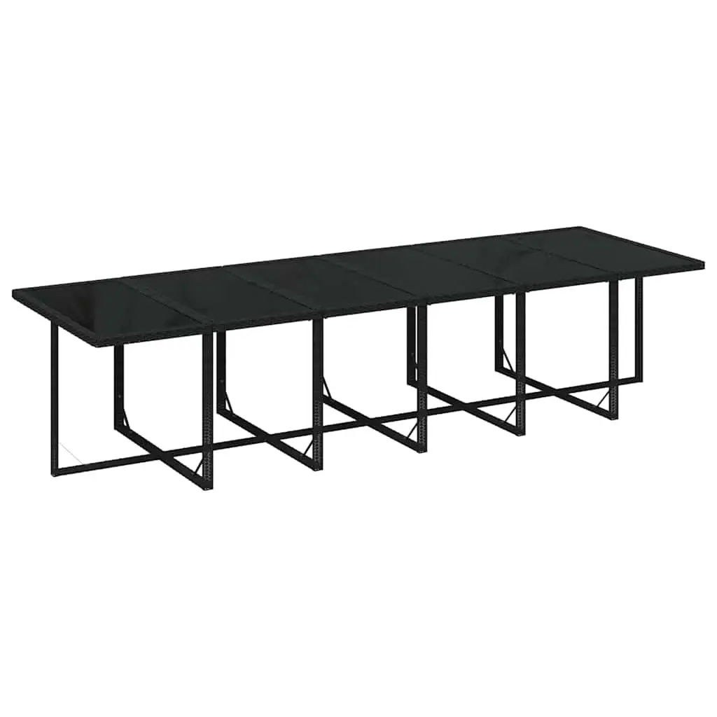 13 Piece Black Outdoor Poly Rattan Dining Set