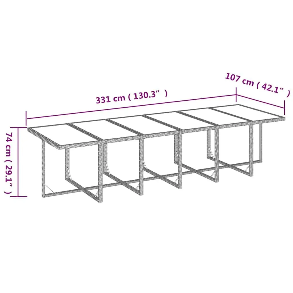 13 Piece Black Outdoor Poly Rattan Dining Set