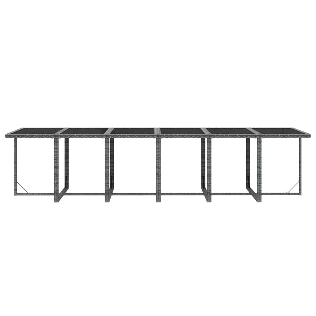 13-Piece Poly Rattan Garden Dining Set in Grey