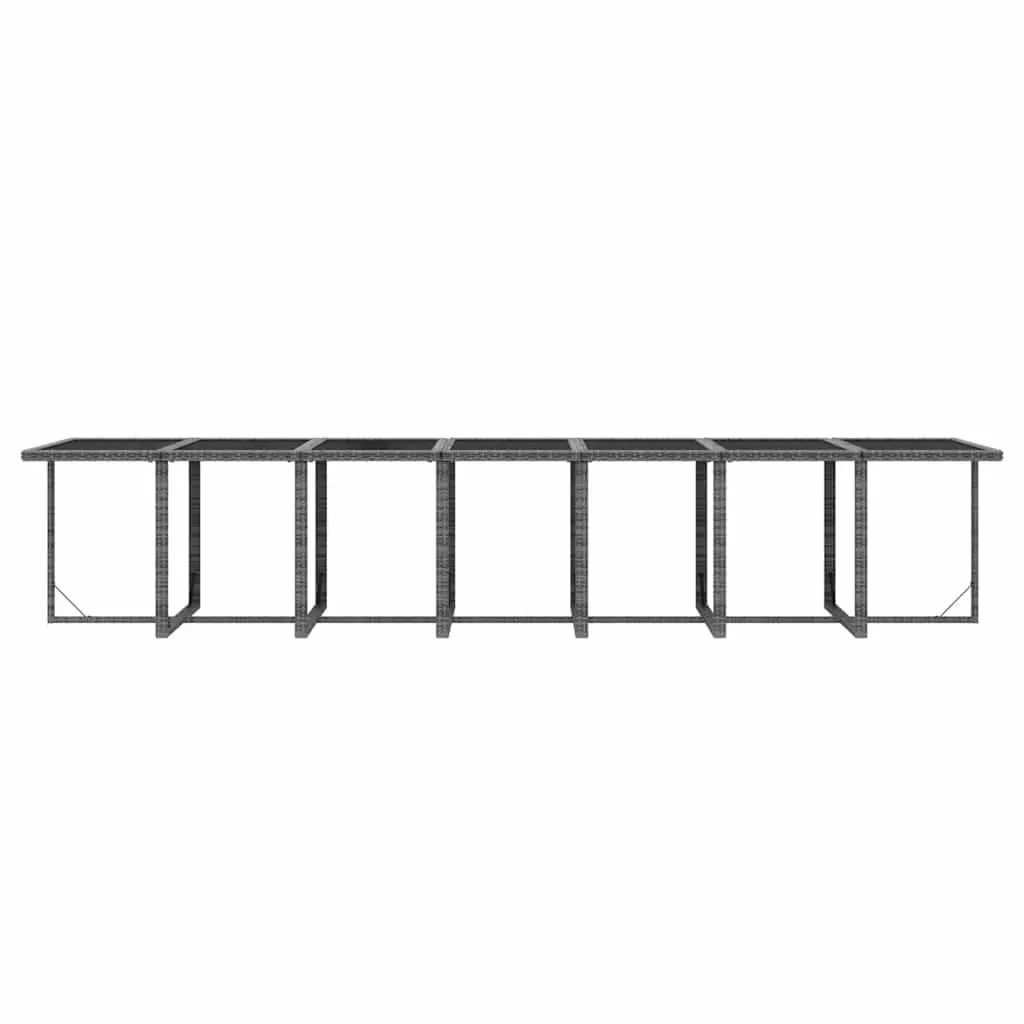 19 Piece Grey Poly Rattan Garden Dining Set with Cushions