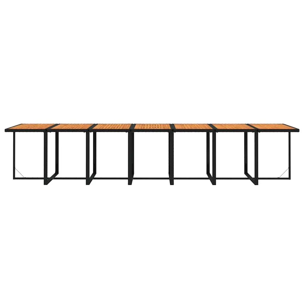 Garden Dining Set Poly Rattan 19 Piece Outdoor Furniture Black