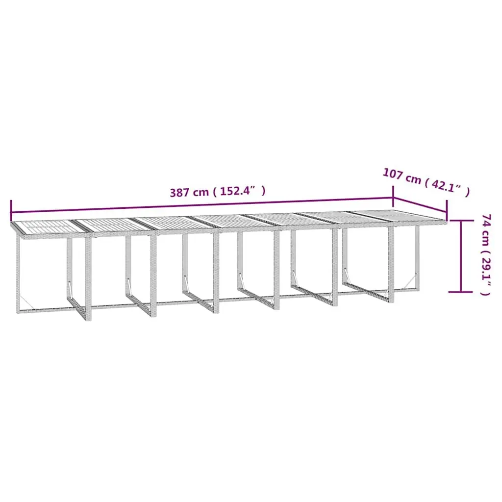 Garden Dining Set Poly Rattan 19 Piece Outdoor Furniture Black
