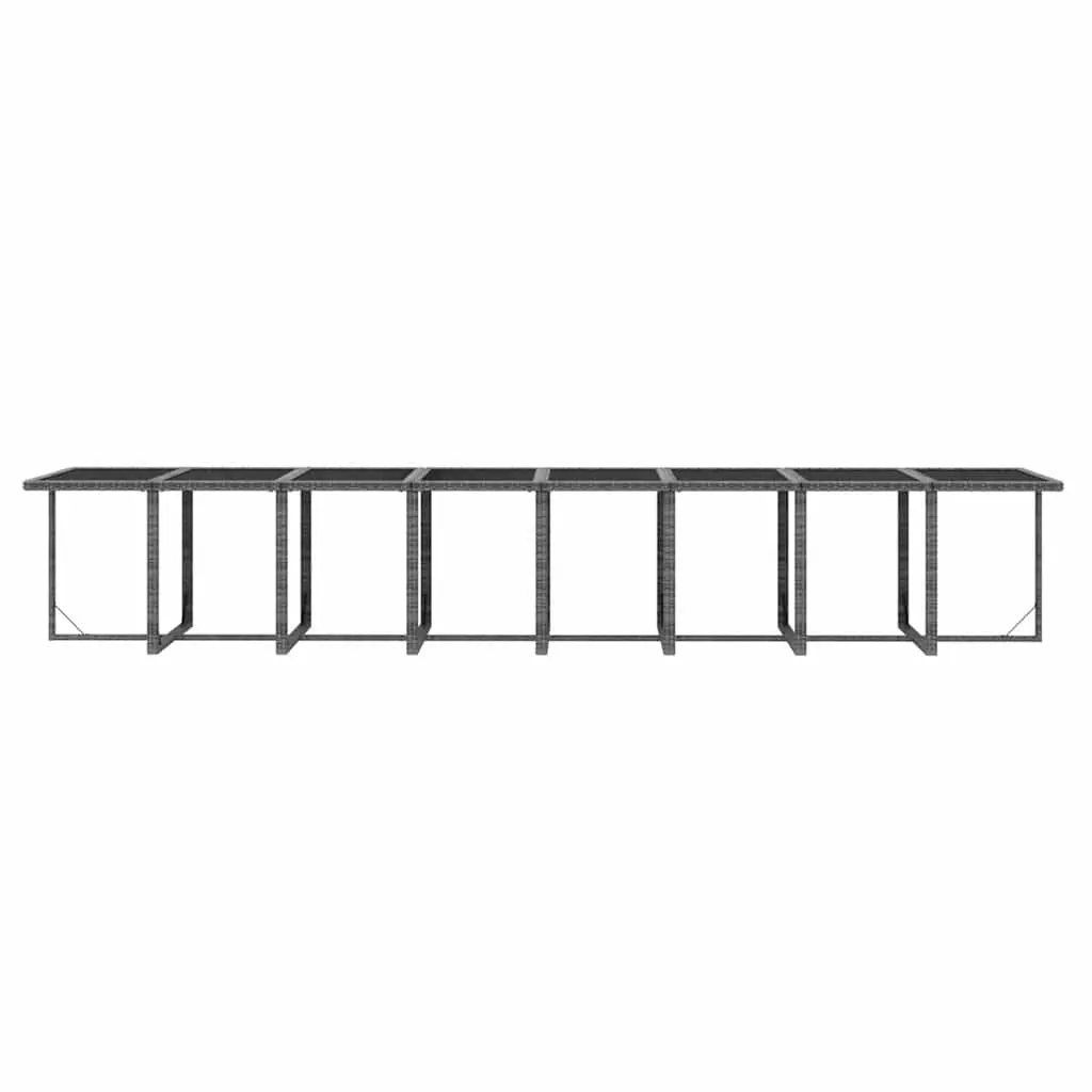 Garden Dining Set PE Rattan 17 Piece Outdoor Furniture Grey with Cushions