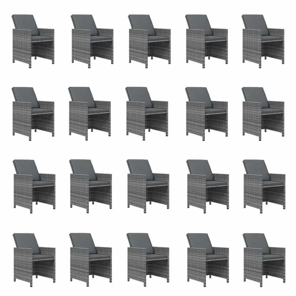 21 Piece Outdoor Dining Set in Grey Poly Rattan