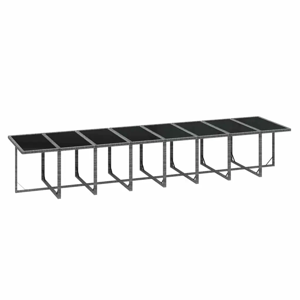 21 Piece Outdoor Dining Set in Grey Poly Rattan