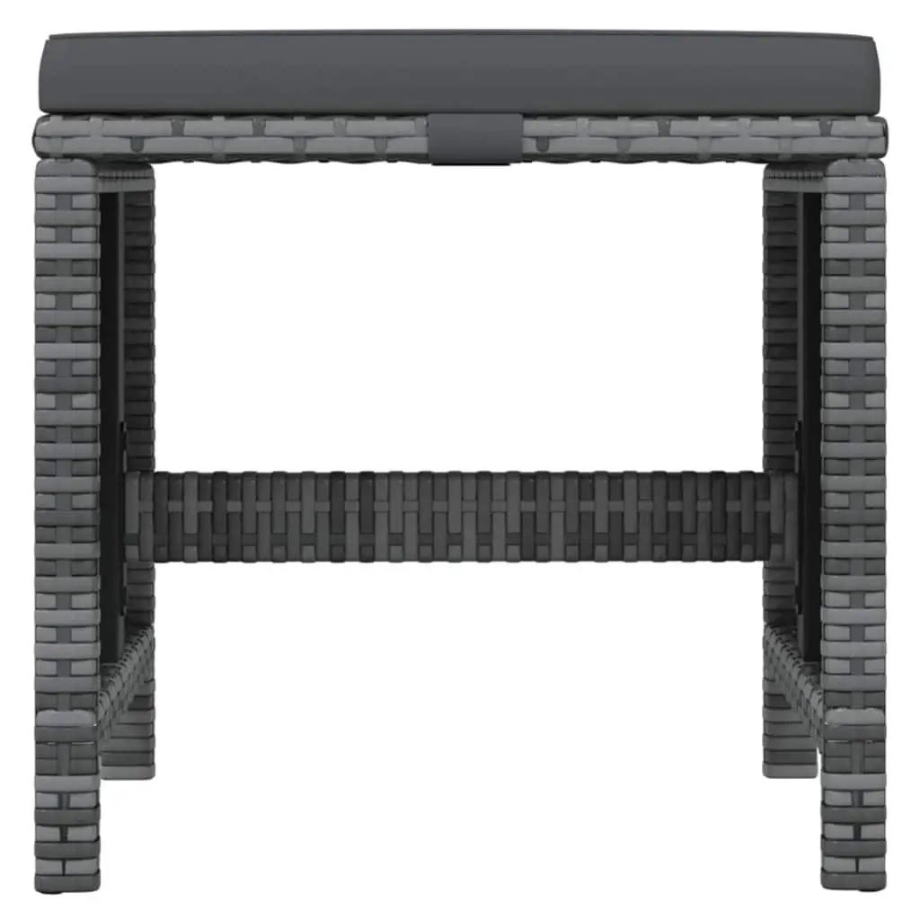 Garden Dining Set PE Rattan 21 Piece Outdoor Furniture Grey with Cushions