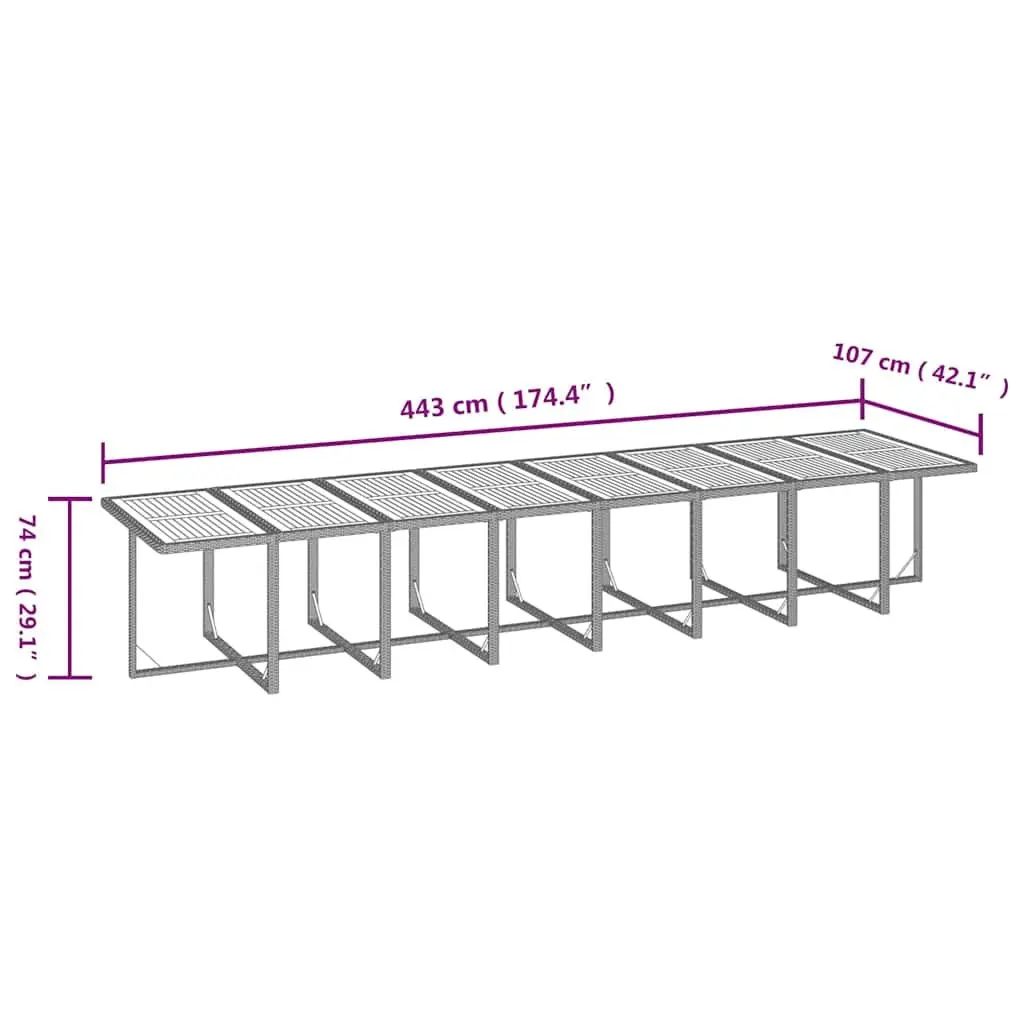 Garden Dining Set PE Rattan Steel Frame 21 Piece Outdoor Furniture Black with Cushions