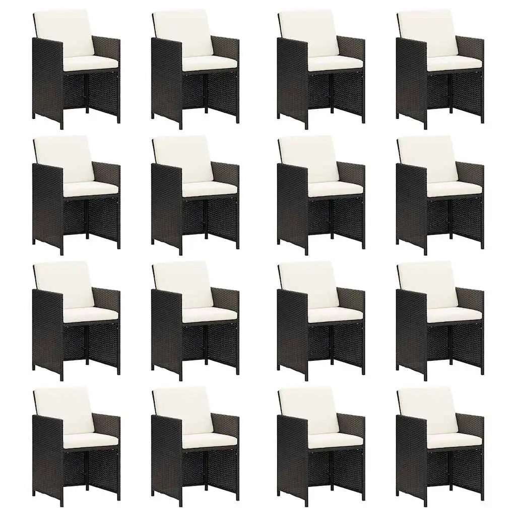 21-Piece Black Outdoor Dining Set with Cushions