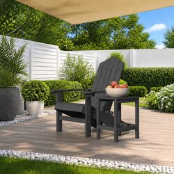 Outdoor Adirondack Chair with Integrated Table Anthracite