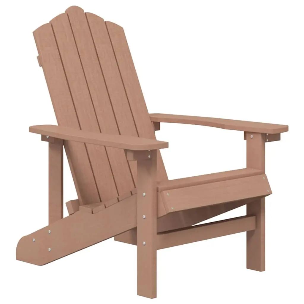 Adirondack Chair with Table HDPE Weather Resistant Outdoor Seating Brown
