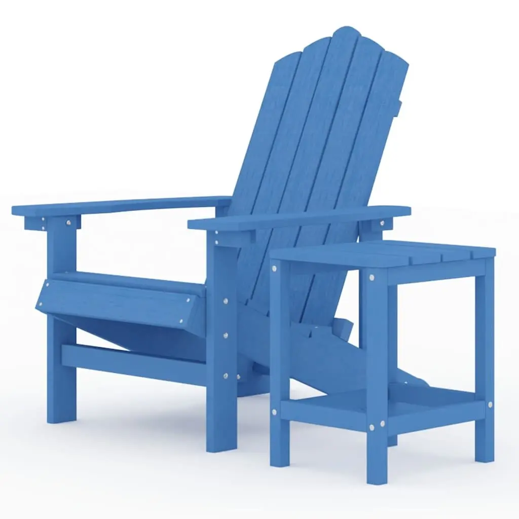 Blue Adirondack Chair with Integrated Table