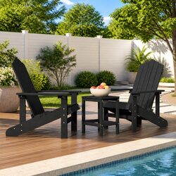 Durable Adirondack Chair Set with Side Table for Outdoors