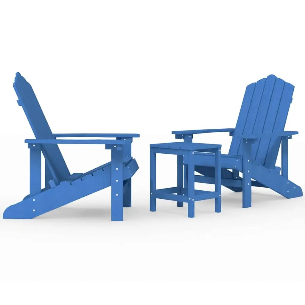 Adirondack Chair and Table Set in Blue