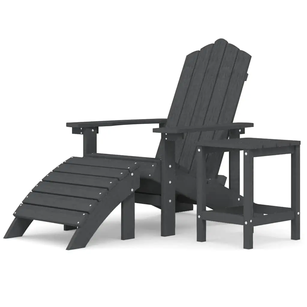 Adirondack Chair Set with Footstool & Table for Outdoors