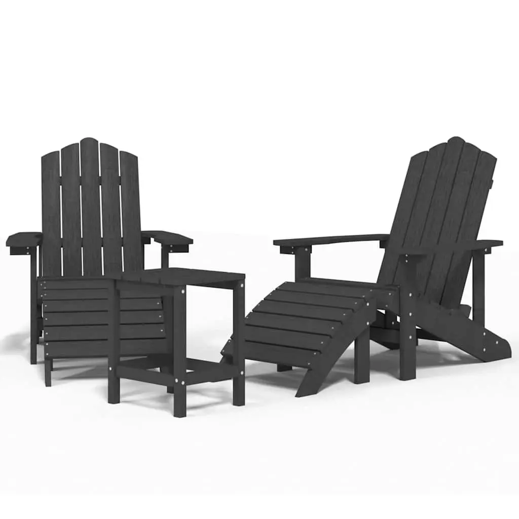 Adirondack Chairs Set with Footstools and Side Table