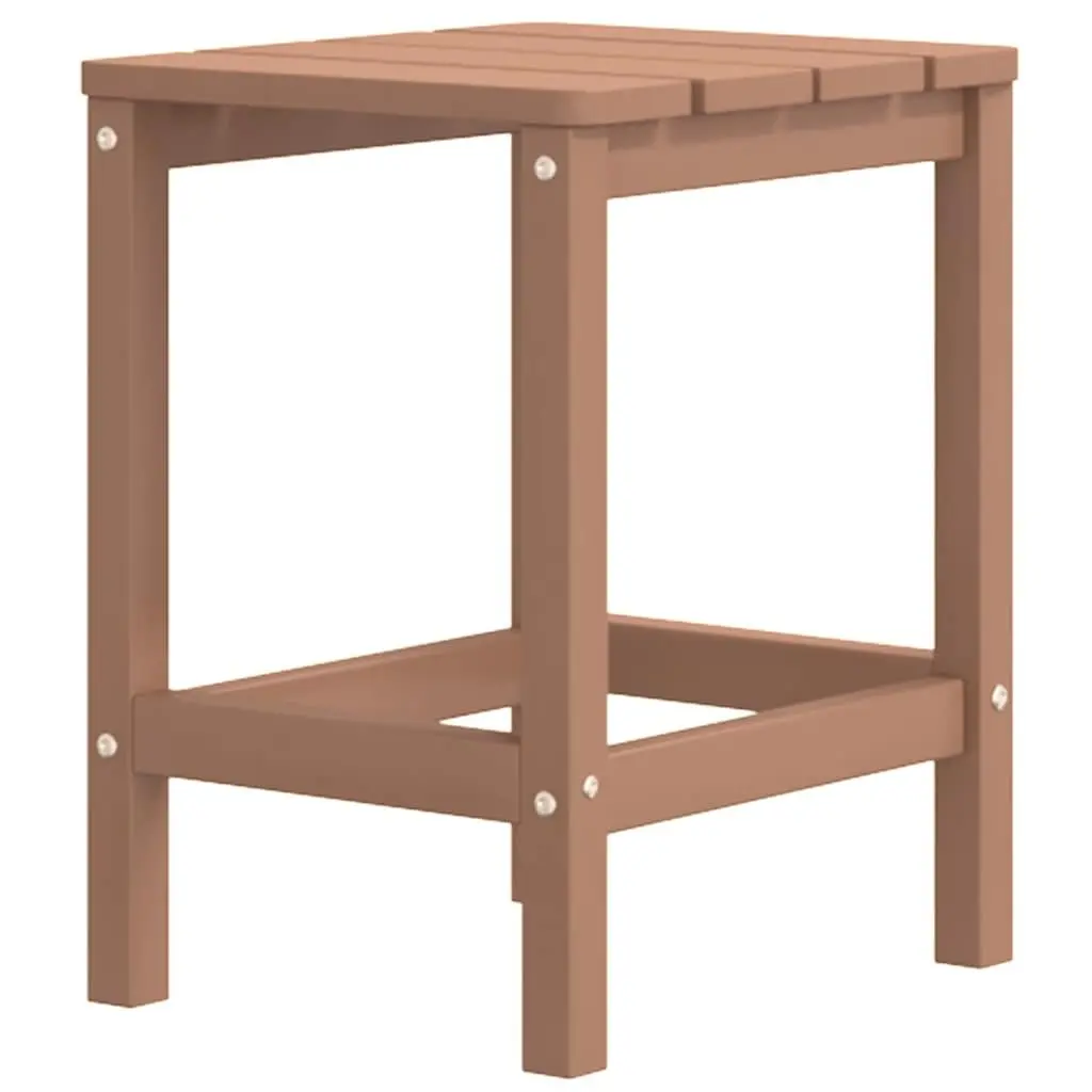 Adirondack Chair Set HDPE Brown with Footstools and Table