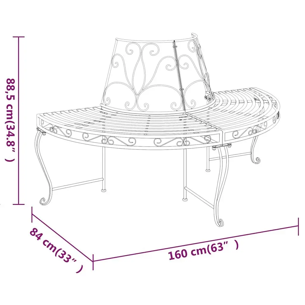 Half Round Tree Bench for Outdoor Relaxation
