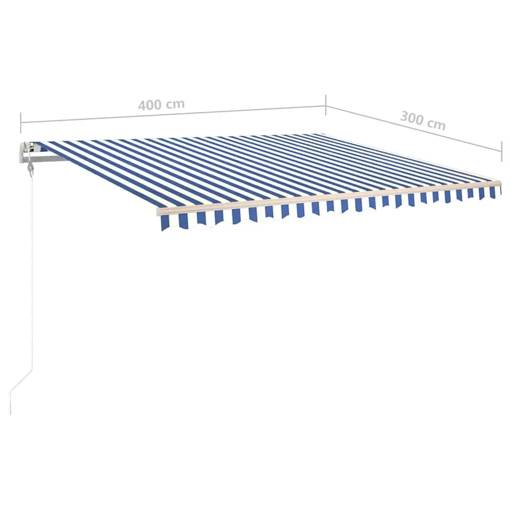 Automatic Retractable Awning 400x300 cm Blue White