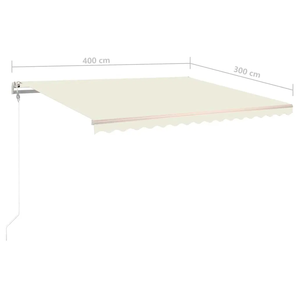 Cream Automatic Retractable Awning 400x300 cm with Remote