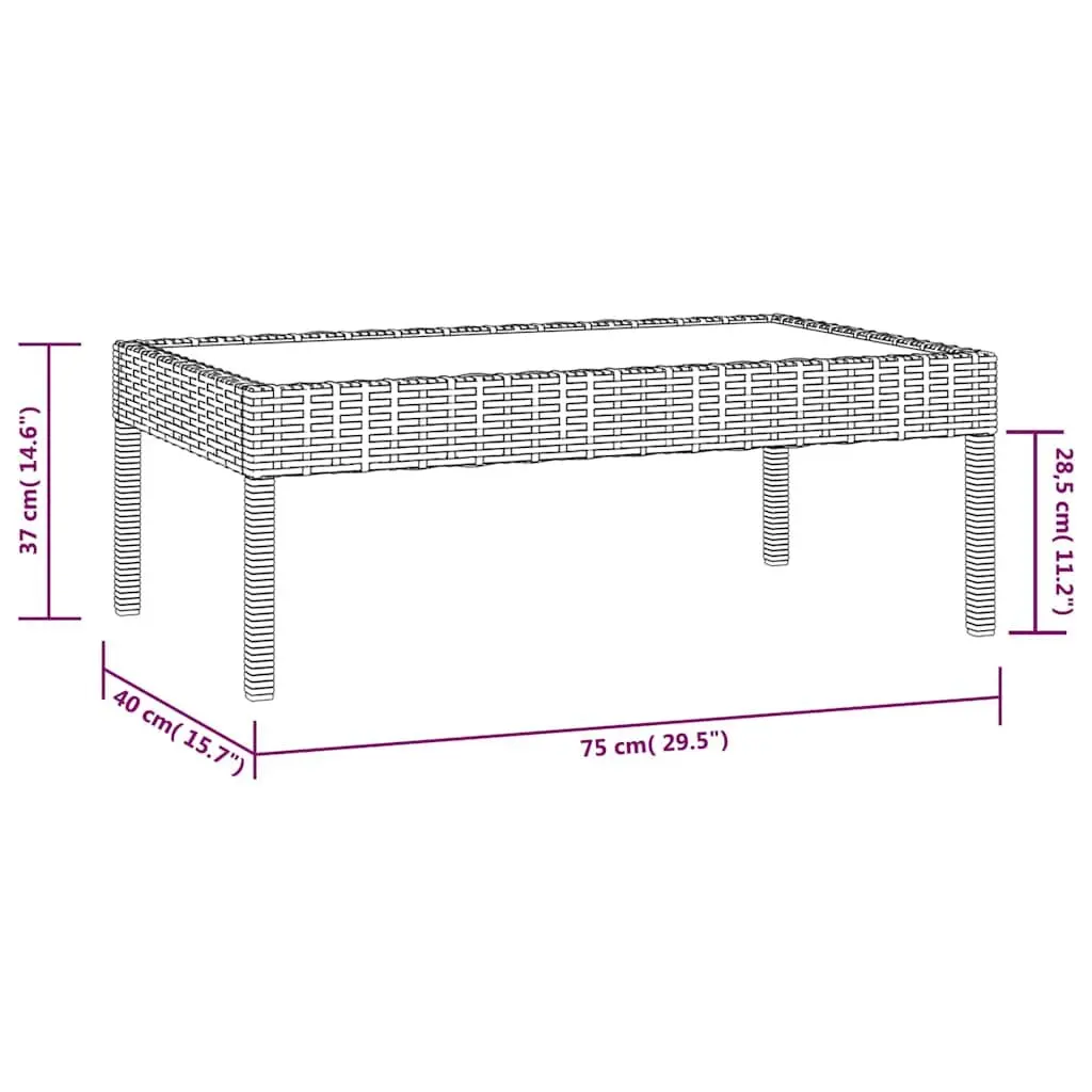 Garden Lounge Set PE Rattan Powder-coated Steel 8 Piece Outdoor Furniture Black