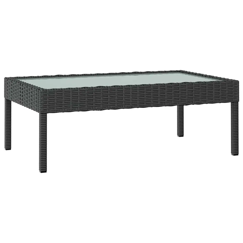 Garden Lounge Set PE Rattan Powder-coated Steel 8 Piece Outdoor Furniture Black