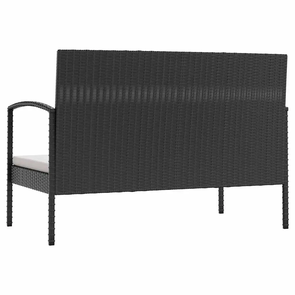 Garden Lounge Set PE Rattan Powder-coated Steel 8 Piece Outdoor Furniture Black