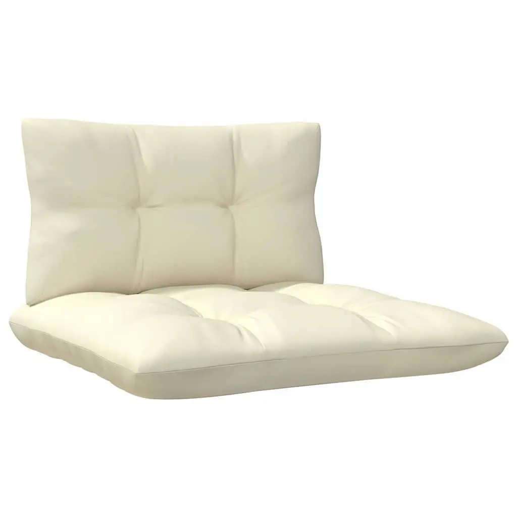 5-Piece Pinewood Garden Lounge Set with Cream Cushions