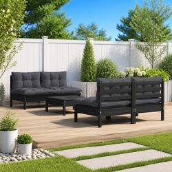5 Piece Modular Garden Lounge Set with Cushions