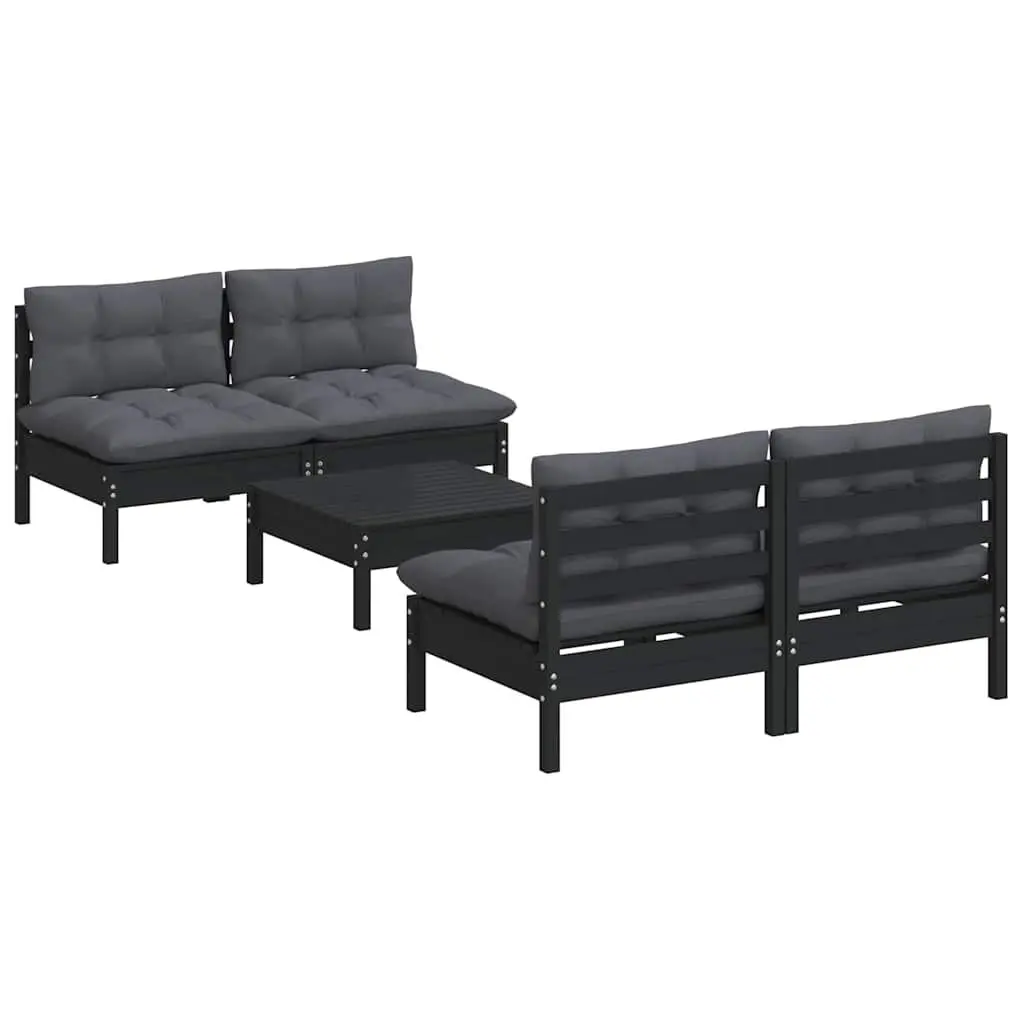 5 Piece Modular Garden Lounge Set with Cushions