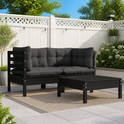 Pinewood Garden Lounge Set with Cushions for Outdoor Relaxation