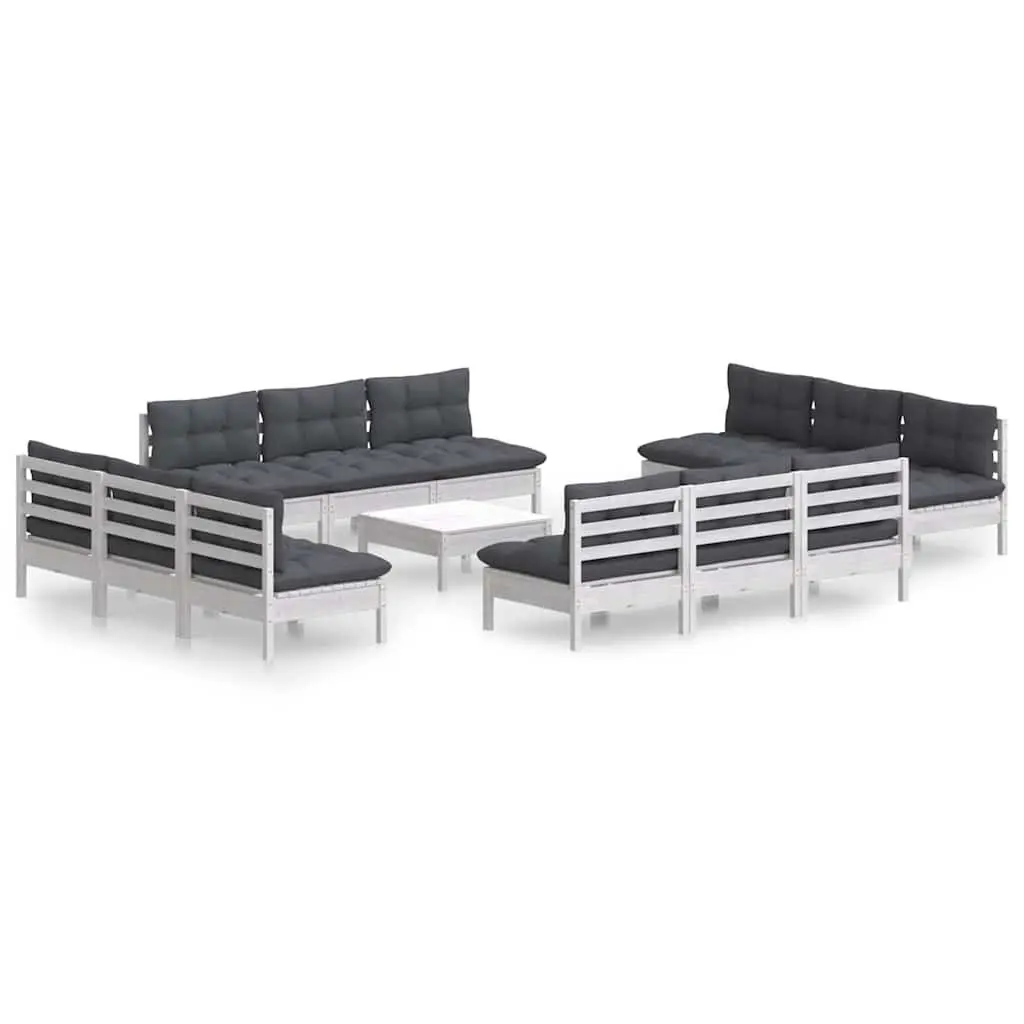 Modular Garden Lounge Set 13 Piece White