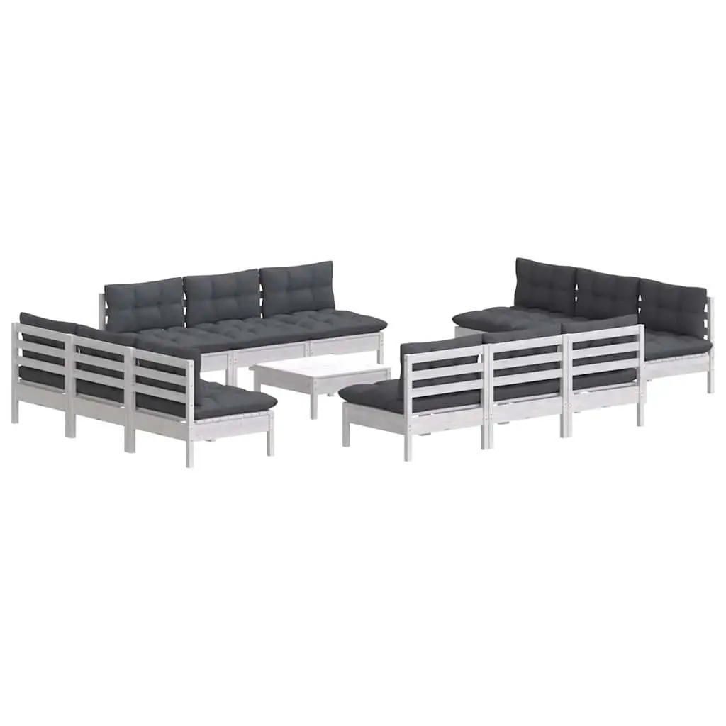 Modular Garden Lounge Set 13 Piece White