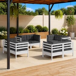 High-Quality 8 Piece White Modular Lounge Set for Outdoors