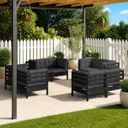 Sturdy 8 Piece Modular Garden Lounge Set with Cushions