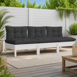 Modular 3-Seater Garden Sofa with Cushions in White