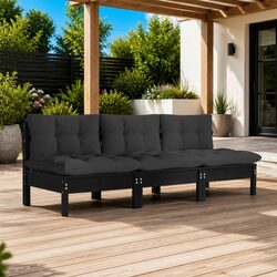 Sturdy 3-Seater Garden Sofa with Cushions for Outdoor Use