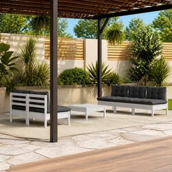 Durable 6 Piece Outdoor Lounge Set with Cushions