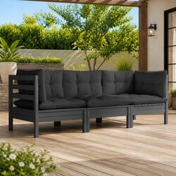 Durable 3-Seater Garden Sofa with Cushions for Outdoors