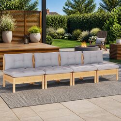 Premium 4-Seater Garden Sofa with Grey Cushions