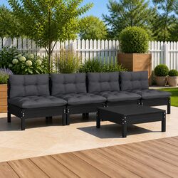 Quality 5 Piece Garden Lounge Set with Anthracite Cushions