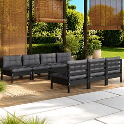 8 Piece Modular Garden Lounge Set with Cushions