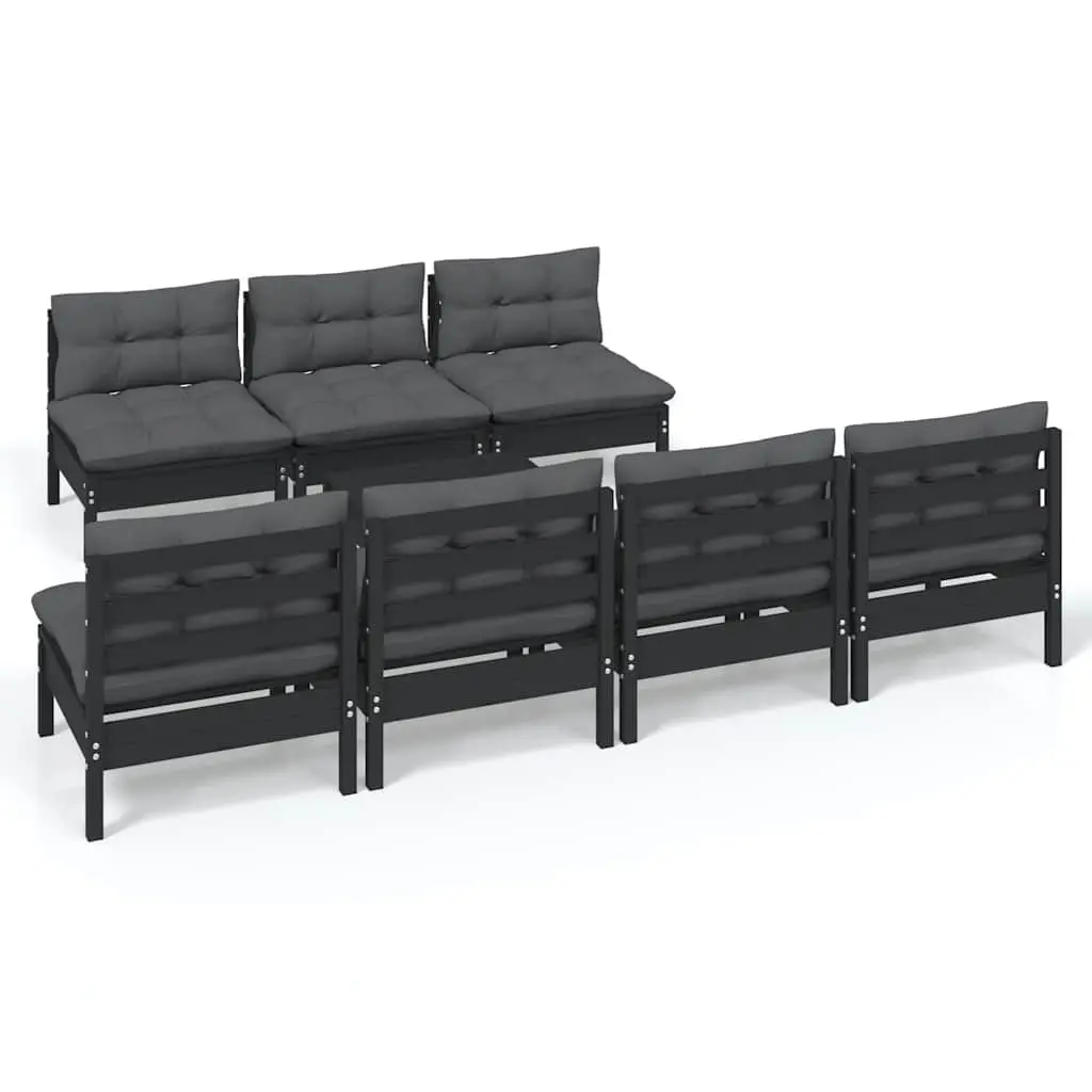8 Piece Modular Garden Lounge Set with Cushions