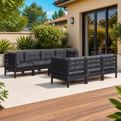 8 Piece Outdoor Patio Furniture Garden Lounge Set with Cushions