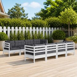 Premium 9-Piece White Outdoor Lounge Set with Cushions