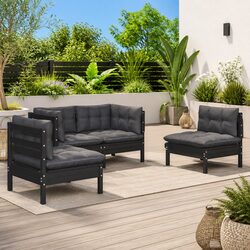 4-Piece Garden Lounge Set with Cushions for Outdoor Comfort